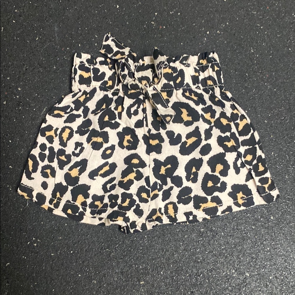 Rare Editions Leopard Print Girls  Shorts 3-6 month